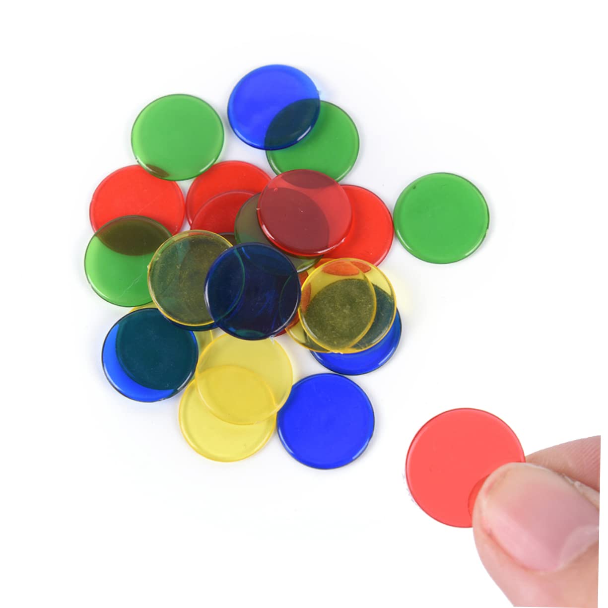Toyvian Bingo Chips 30 Pcs Transparent Plastic Counters for Kids Math Learning and Classroom Games Counting Sorting Addition Subtraction - Image 4