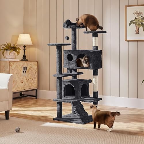 Árbol para gatos de 54 pulgadas con rascador y refugio miniatura 4