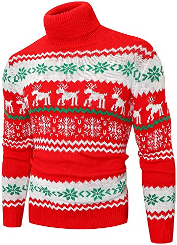 QZH.DUAO Men's Ugly Christmas Slim Fit Knitted Pullover Sweater