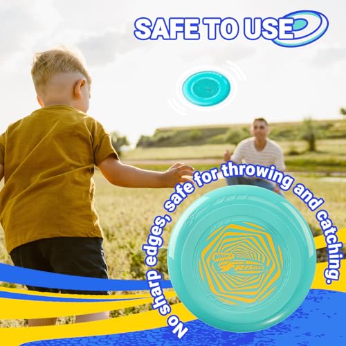 Wham-O Frisbee Go 4 Pack Flying Disc, 9 Inch Lightweight Colorful Toy Set for Beginners Outdoor Beach Park Backyard Game - 70g