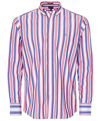 Chemise Tech Prep GANT Hommes Rayures Rose Tissu Respirant Anti-Plis
