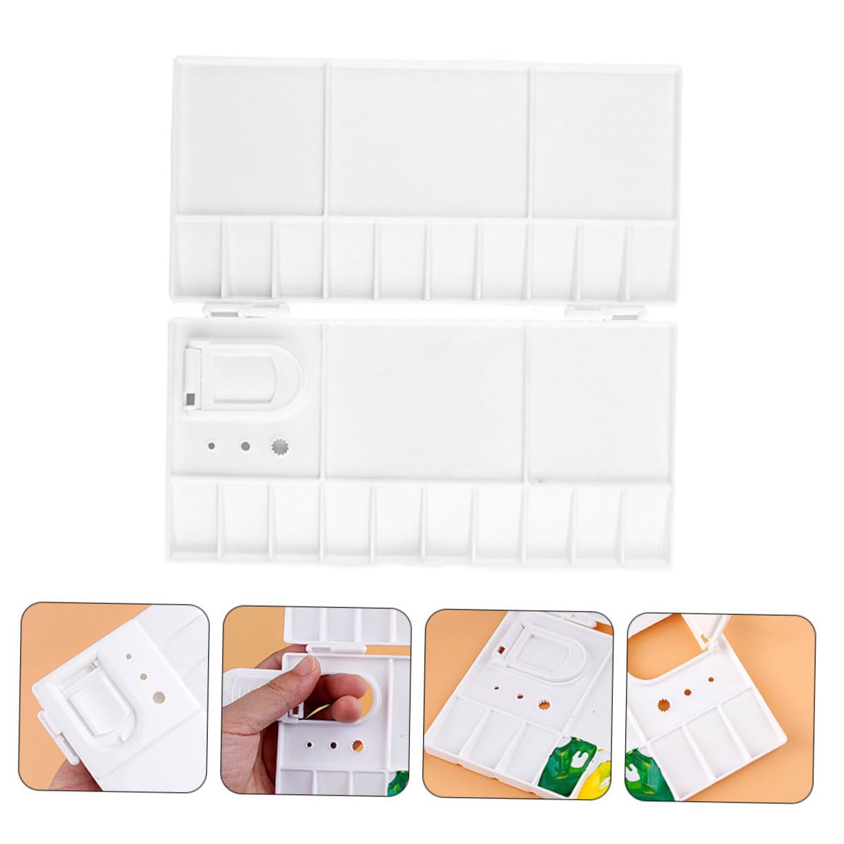 SHINEOFI 10pièces Palette De Mélange De Couleurs pour Peinture Aquarelle Boîte De Pigments avec Couvercle pour Artistes Et Étudiants