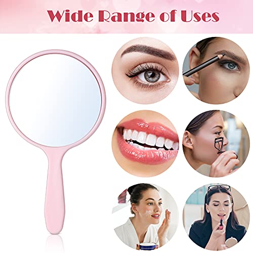 Jetec 25 Pcs Hand Mirrors With Handle Handheld Small Mirror Bulk Compact Portable Round Mirror Travel Makeup Mirror Kids For Women Girls Travel Camping Daily Use (White, Pink, Black, Blue, Green) #TOP2