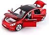 132 Model 3 Diecast Car Toy Model 3 Replica, Scale Alloy Model 3 Toy Car Pull Back Model 3 Collectible Model 3 Toy Vehicles, Mini Model 3 Play Car for Kids Birthday Xmas Gift Red