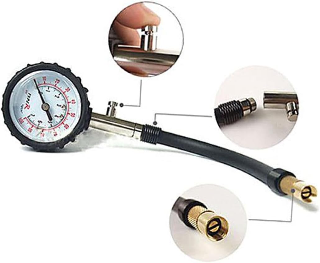 PartyKindom 3pcs Heavy Duty Digital Tire Pressure Gauge for Car Truck Motorcycle Bike Tire Gauge Swivel Braided Hose