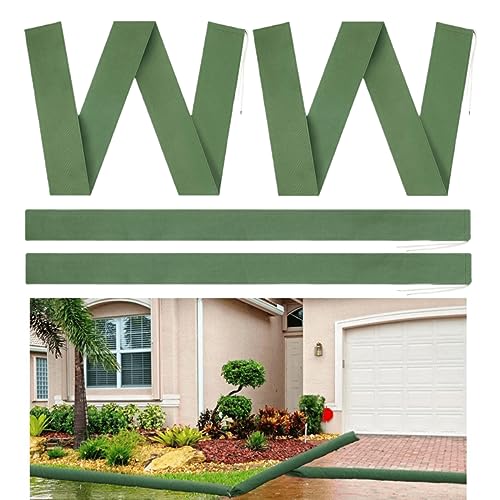 4 Pcs 6′ × 6″ Long Canvas Sandbags- Thickened Canvas Flood Protection Sand Bags with Elastic Band Reusable Flood Water Barrier Rain Wind Flood Barrier Tube Sandbags for Door Window Flood Control