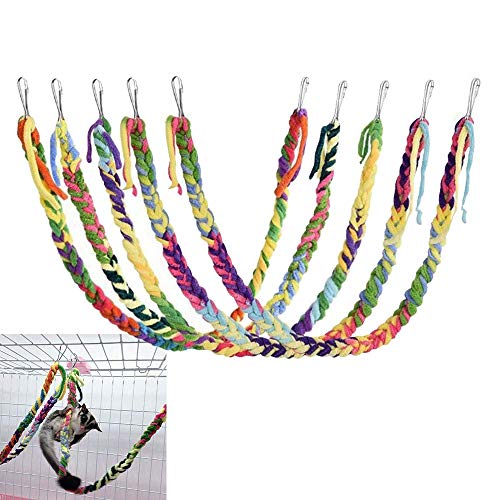 Trecynd Vogel Barsch Ständer Spielzeug Papagei Seil Sitzstangen Ständer Papagei Ständer Plattform Bunte Sandpfote Schleifstock Käfig Zubehör Vogelspielzeug 4 STÜCKE für Nymphensittich Conure Cover