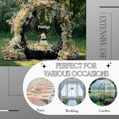 Luxurious Black Sheer Mesh Fabric - 54 Inch by 3 Yards, Non-Stretch Tulle Netting for Weddings, Prom, Costumes, and Craft Projects 7 Luxurious Black Sheer Mesh Fabric - 54 Inch by 3 Yards, Non-Stretch Tulle Netting for Weddings, Prom, Costumes, and Craft Projects - Image 6