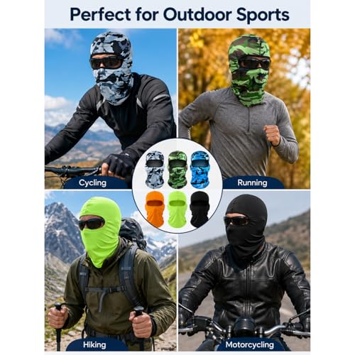 image for SATINIOR 6 Pcs Ski Mask Cover Balaclava Full Face Mask Summer Face Cov
