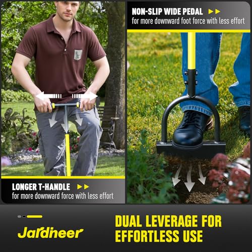 image for Jardineer Edger Lawn Tool Long Handle, Upgraded Manual Grass Edger wit