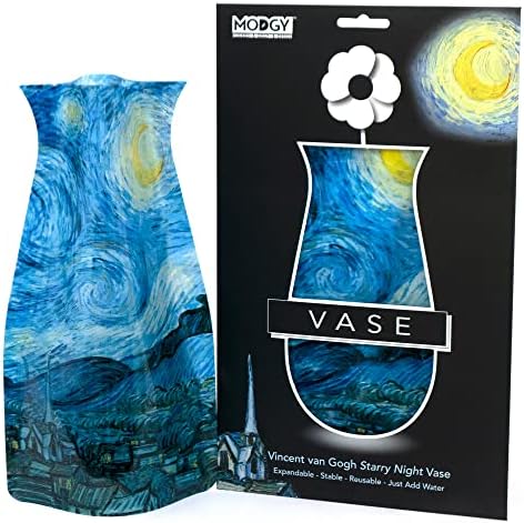 MODGY Collapsible & Expandable Plastic Vase Vincent Van Gogh Starry Night-Durable, Safe, NOT Glass, Great for Parties, Pools, Patios, Weddings & Any Celebration