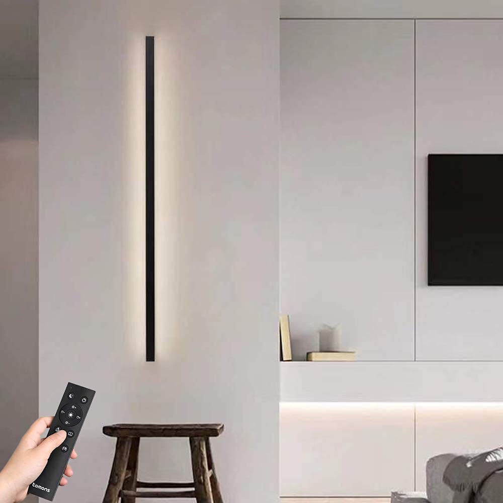 Moderne wandlamp Dimbare LED-wandlampen met afstandsbediening 3000K-6000K Op en neer wandlamp Led-wandverlichting voor hal (30W/100cm