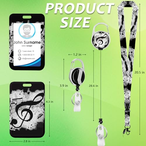 Keatou KEATOU-CP-24-07 Black Music Note Badge Holder Reel Lanyard thumb #3