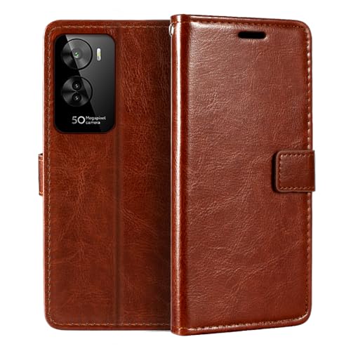 Custodia pelle Compatibile con BQ 6761L Unit Design Business Flip Magnetico 3 Slot Carte Porta Foto e Tasca NascostaMarrone