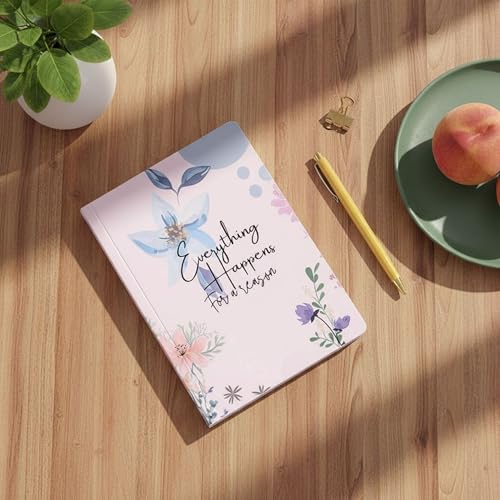 Image of Motivational Floral A5 Notebook Diary for Women & Students | Softbound Laminated Cover | Monthly Planner + Daily Planner | 21 x 15 cm Ruled Journal | Inspirational Quote Cover