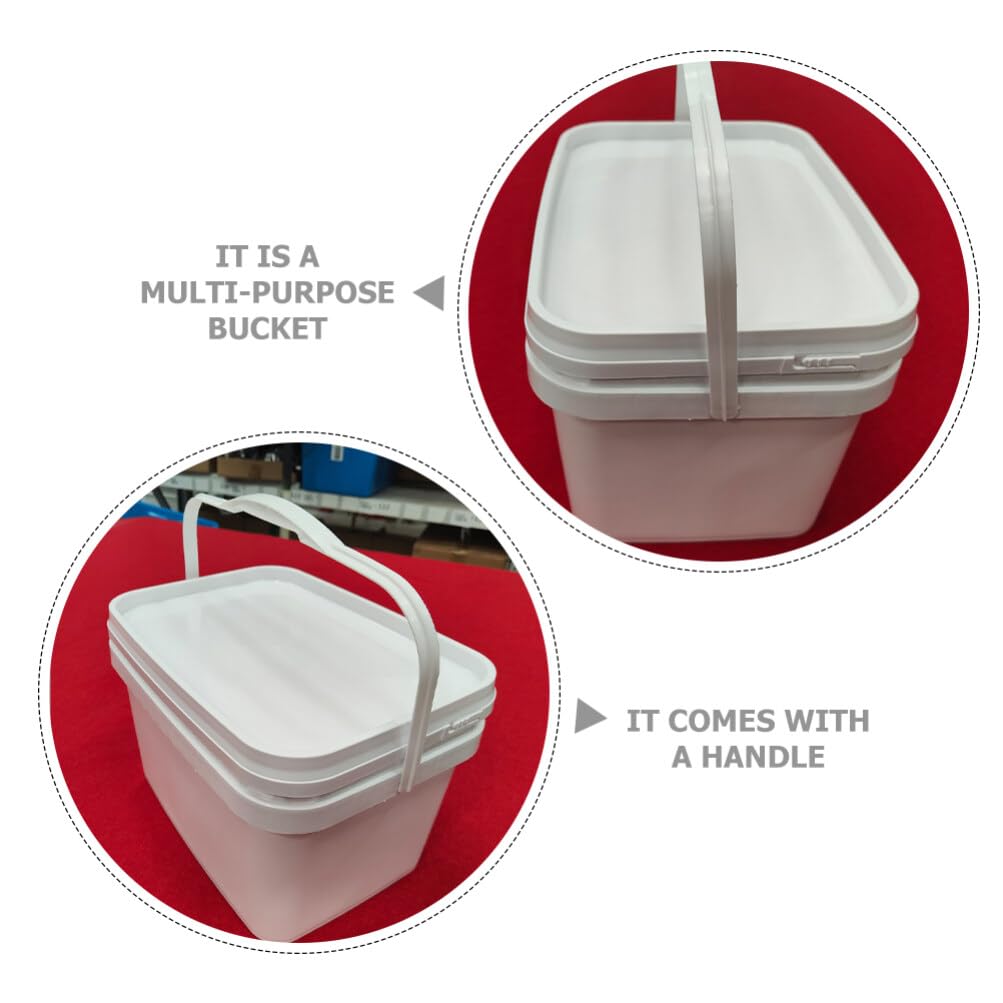 2piezas Cubos De Pintura De Plástico con Tapa y Asa De Cubos De Recipientes Reutilizables para Pintura y Almacenamiento para Actividades Al Aire y Manualidades