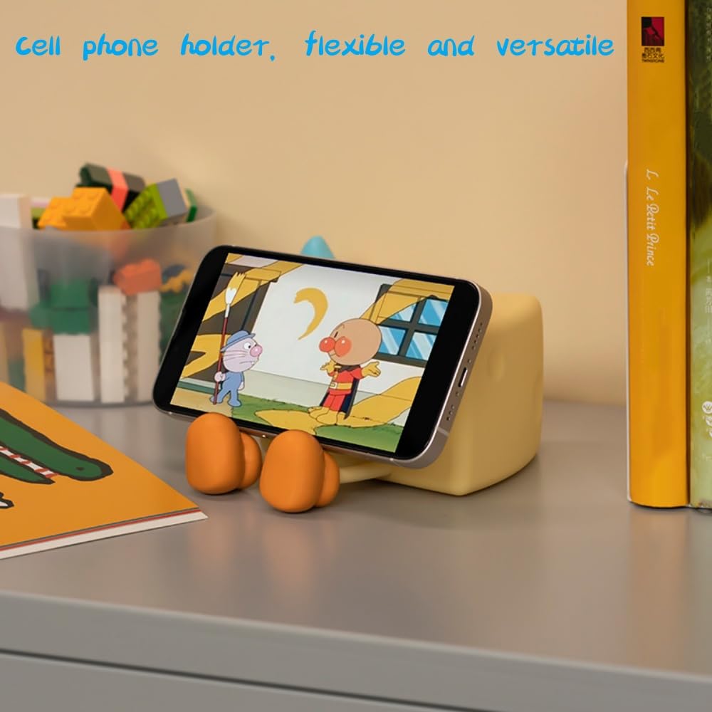 ZHTMFYZ Cheese Kids Night Light, with Phone Holder,Cute Cartoon Soft Silicone LED Timed Lamp,Rechargeable Kawaii Nursery Bedside Bedroom Table Decor, Best Birthday Christmas Gift for Kid Girl Boy