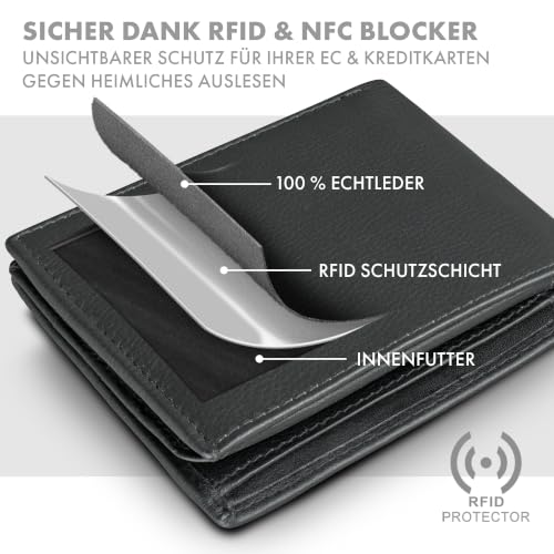 Portefeuille homme cuir véritable extra plat avec protection RFID - 5
