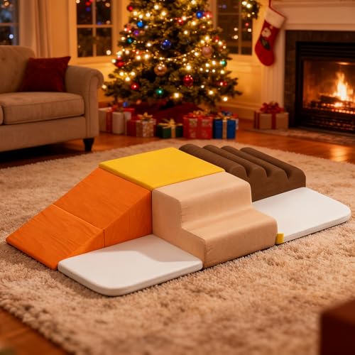 BanaSuper Kids Soft Play Set, Foam Climbing Blocks for Toddlers, Foam Play Gym with Non-Slip Base, EN71 Certified Indoor Activity Toys for Sensory Motor Skills, Washable & Modular Design (Colourful)