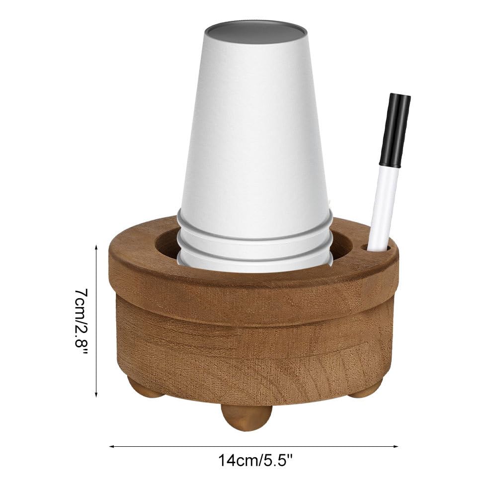 Portabicchieri in Legno, Porta Tazze con Fessura per Pennarelli, Dispenser per Bicchieri di Carta, per Segnare Bevande, Feste, Bar, Cucina, Bagno, Decorazione