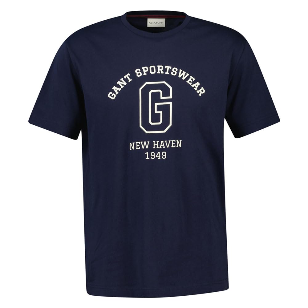 Gant Men's Evening Blue Graphic Ss Tshirt T-Shirt, Xl