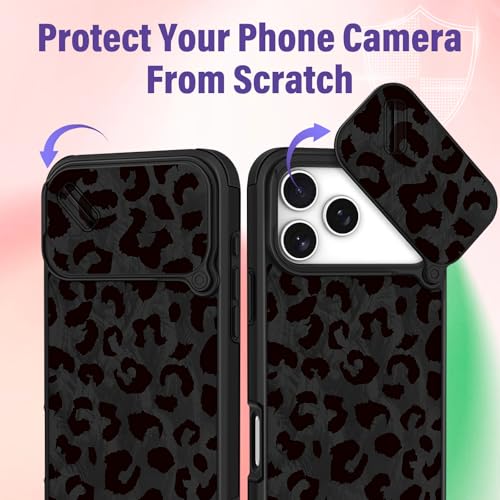 Image of Funermei for iPhone 17 Pro Max Case - Women Girls Cute Phone Cover Pretty Girly Aesthetic Black Butterfly Unique Design with Slide Camera Cover and Dual Protection Funda for iPhone 17 Pro Max Case