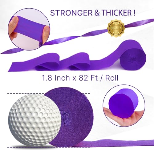 Image of PartyWoo Purple Crepe Paper Streamers 8pcs 656ft Pack of Light Dark Purple Lavender White Silver Crepe Paper Streamers for Birthday Baby Shower Graduation Princess Butterfly Theme Party Decorations