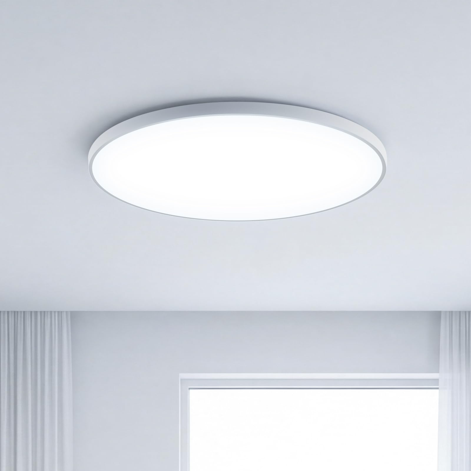 Litglobe 24W LED Ceiling Lights,Super Bright 2400LM LED Ceiling Light,6500K Daylight White Flush Mount Ceiling Light,IP44 Waterproof Bathroom Light for Living Room Bedroom Kitchen Hallway,Ø26cm