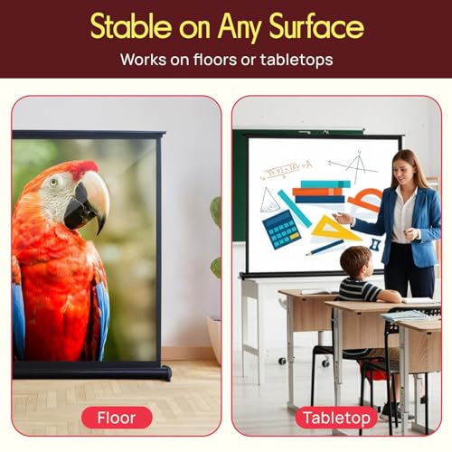 Pyle 50 Inches Projector Screen Portable Floor Standing Fold-Out Roll-Up Tripod Manual, Mobile Movie Screen, Home Theater Cinema Wedding Party Office Presentation, Quick Assembly - PRJTP53,White by Pyle - Image 3