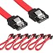 LINESO 6 Pack Straight SATA III Cable 6.0 Gbps 18 Inches (red)