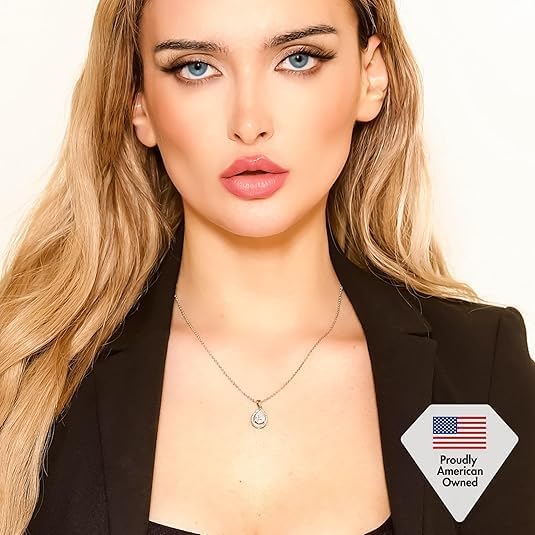 Cate & Chloe Isabel Teardrop Dangle Pendant Necklace with Simulated Diamond Crystals | 18k Gold-Plated Drop Jewelry for Women | Romantic Gifting Accessory for Her on Valentines Day, Birthday - Image 6