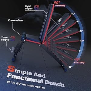 FLYBIRD Adjustable Weight Bench Workout Bench for Home Gym, 15 Degree Decline Sit-Up, Sturdy Durable Folding Weight Bench for Years of Workout -FBGEAR23 FLYBIRD Adjustable Weight Bench Workout Bench for Home Gym 15 Degree Decline Sit Up Sturdy Durable Folding Weight Bench for Years of Workout FBGEAR23