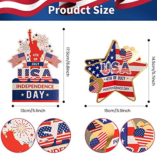 12 Pcs 4Th Of July Patriotic Table Centerpiece 3D Patriotic Table Decoration American Flag 3D Party Centerpieces For Independence Day Party Decorations Supplies #TOP1