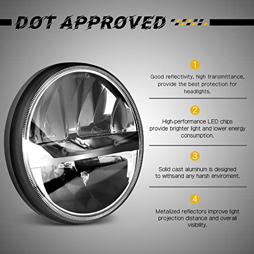 Whdz 7 Inch Round Led Headlight For Wrangler Cj Jk Tj Motorcycle Offroad Vehicles #TOP1