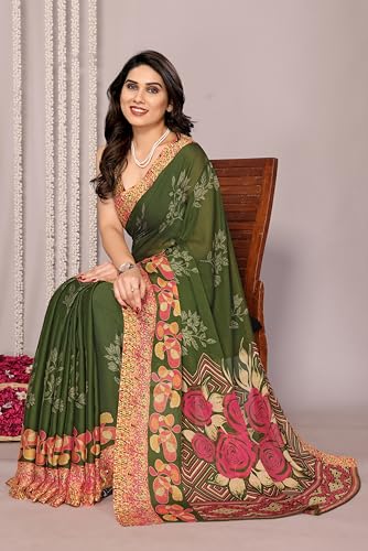Image of MIRCHI FASHION Saree for Woman Chiffon Tie Dye Printed | Lightweight Daily Wear Women's Sari with Unstitched Blouse Piece (Available in 10 Colors)