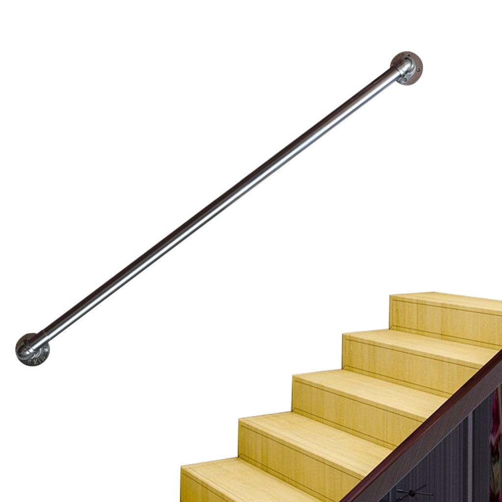Main courante d'escalier argentée 120cm en kit de soutien intérieur pour loft