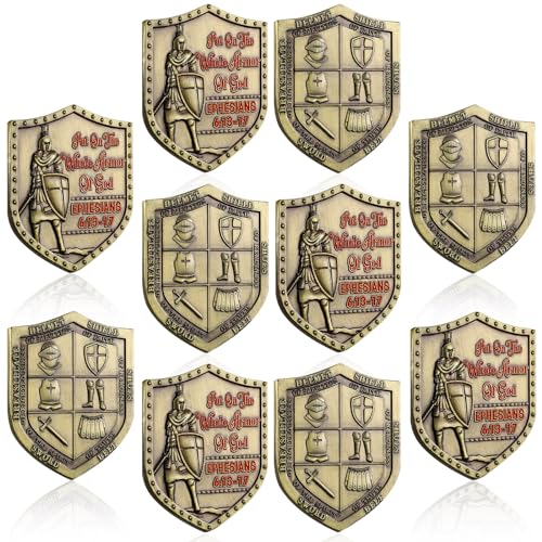 Pièce de monnaie de prière chrétienne en métal armure de Dieu pour jeu de groupe