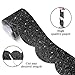 STARZIWEN 70Ft Glitter Scalloped Bulletin Board Borders - Black Rolled Border Trim with Wavy Line Design, Shiny Decorative Roll for School, Classroom, Office & Home