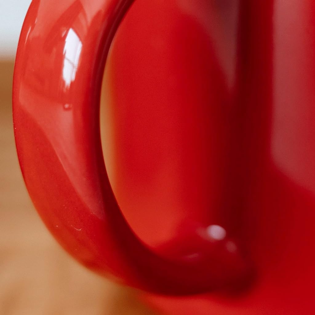 ENGENDER Tazas Cafe Taza Roja Pequeña Taza De Café De Cerámica Roja Regalo Retro Mug Cups