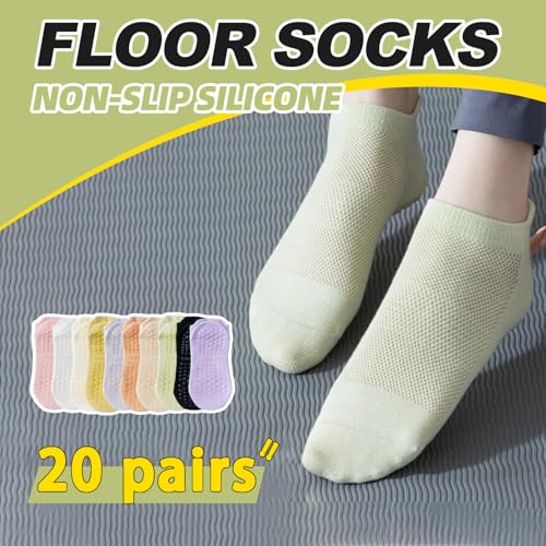 Image of 10 /20 Pairs Pilates Socks for Women, Non Slip Grip Yoga Barre Socks