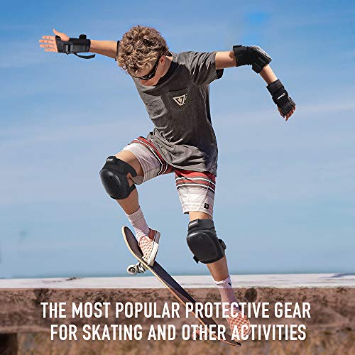 image for JONCOM Kids Youth Adult Skateboard Elbow Pads Knee Pads with Wrist Gua