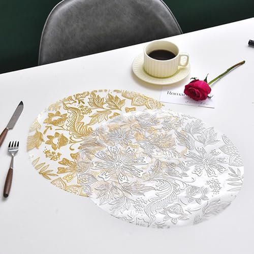 Set de table argenté en forme de tulipe de 38 cm au design raffiné - 3