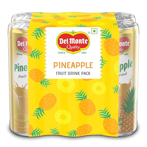 Image of Del Monte Pineapple Fruit Drink (Pack of 6) - Tropical Taste, Real Pineapple Crush, Perfect for Cocktails & Mocktail | No added Preservatives