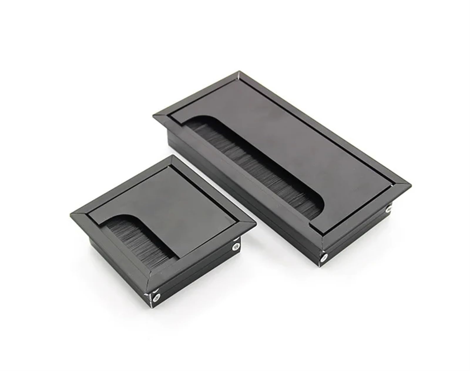 Przepust kablowy do biurka, Przepust kablowy na biurko Czarny Srebrny W80L(80-280) mm(Black,W80L280 MM)