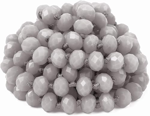 Miniatura 2 de Collar largo con cuentas anudado a mano - Hecho a mano con cuentas versátiles, de varias capas, envoltura infinita, 60 pulgadas, cristal facetado