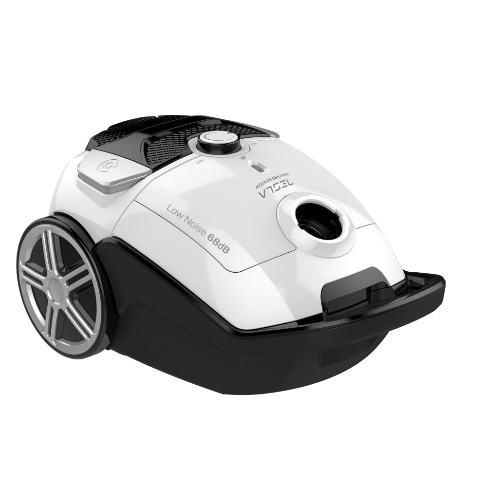 TESLA Aspirador BG400W con Bolsa, 700W, Depósito 3L, Filtro HEPA Lavable, Radio de Trabajo de 10m, Blanco