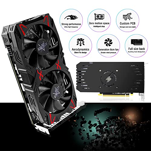Aisurix Radeon Rx 5500 Xt 8Gb Gddr6 Graphics Card,128 Bit, 3Xdp, Hdmi, Pci Express 4.0X8, 8Pin With Fan Intelligent System,Gaming Pc Computer Video Cards With 3X Displayport +1X Hdmi (Style 1) #TOP1