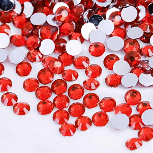 Image of 3000 Pieces SS12 3mm Flatback Rhinestones Clear Glass Round Gems Crystals for Nail Art DIY Crafts Clothes Shoes Bags （Light Red）