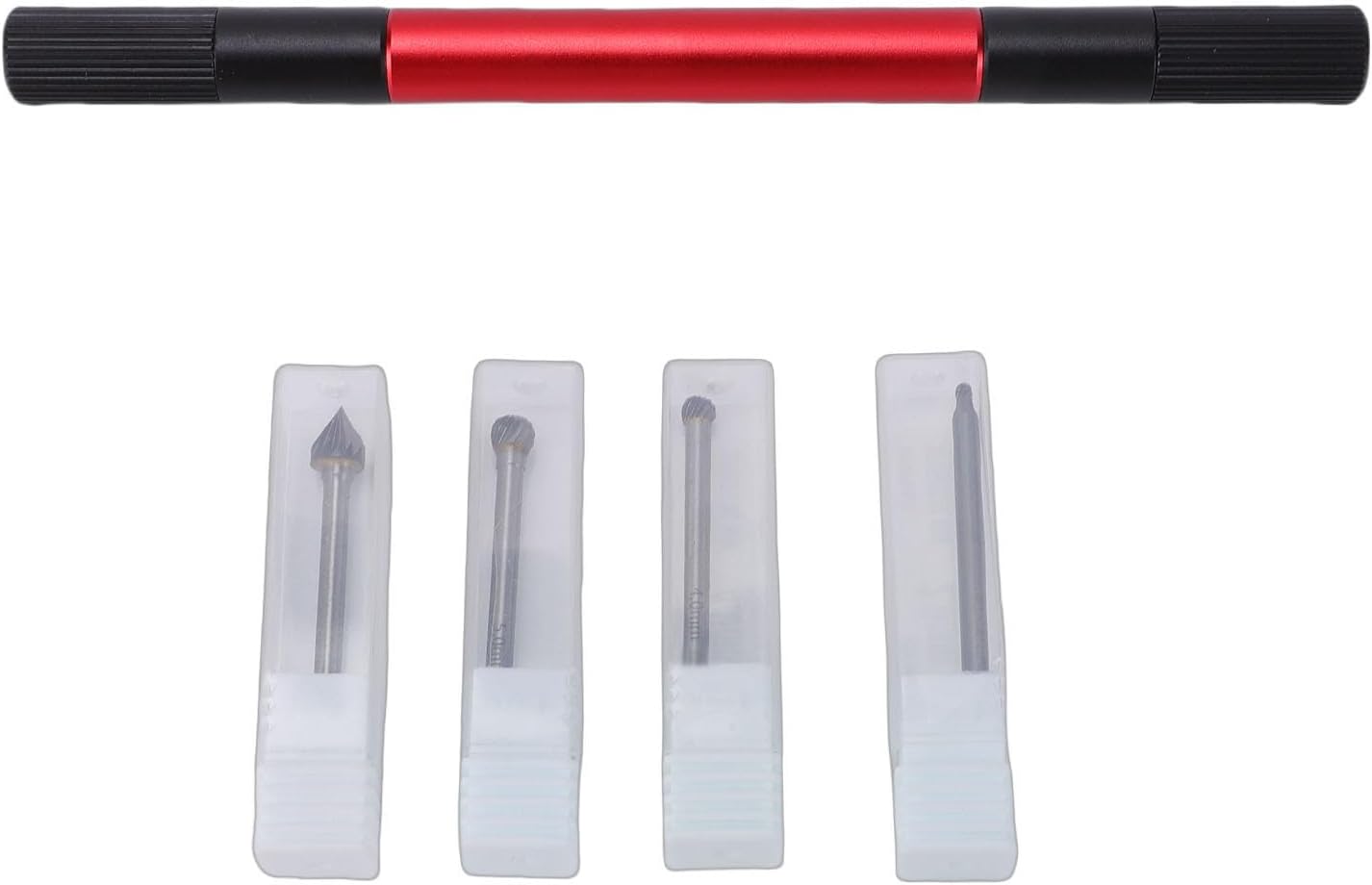 AT CT Chamfering Tool Set, 4pcs 90 Degree Conical and 3mm Spherical Drill Bits with 60 90 Degree Blades, for Woodworking Plastic Production Internal External Processing