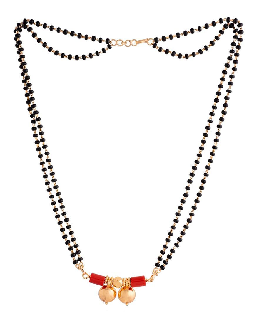 black beads Mangalsutra karimani 18" SHORT with double vati No.123